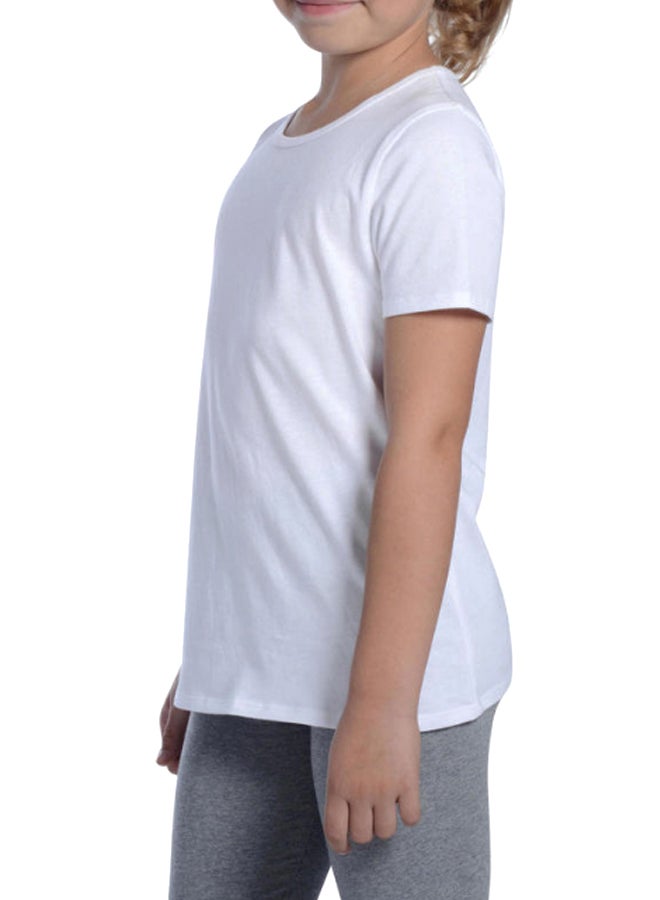 DECATHLON Casual Round Neck T-Shirt White - Image 4