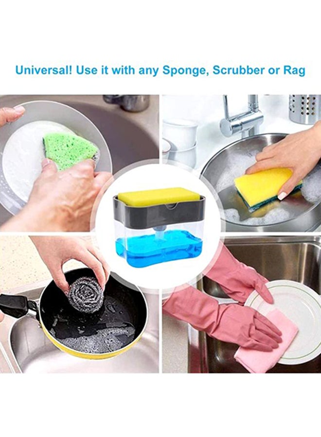 Generic 2-In-1 Soap Pump And Sponge Caddy Detergent Dispenser Holder Multicolour -cm  - Image 4