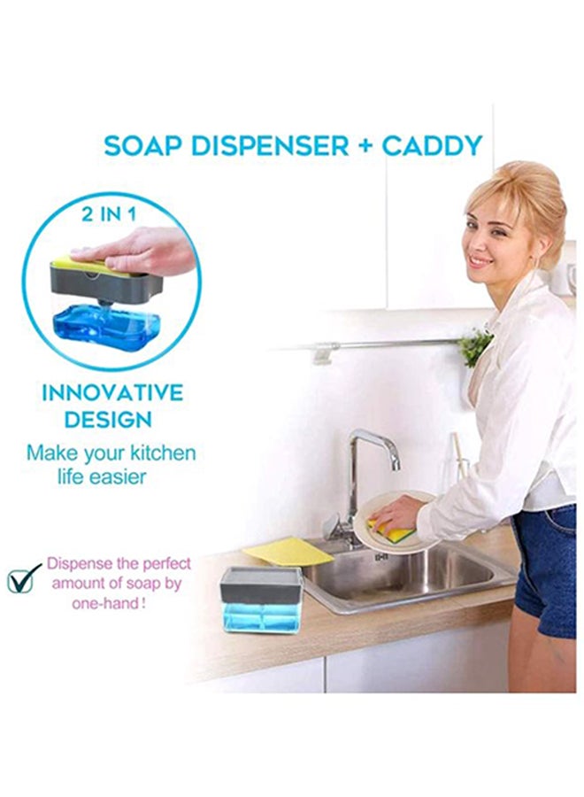 Generic 2-In-1 Soap Pump And Sponge Caddy Detergent Dispenser Holder Multicolour -cm  - Image 5