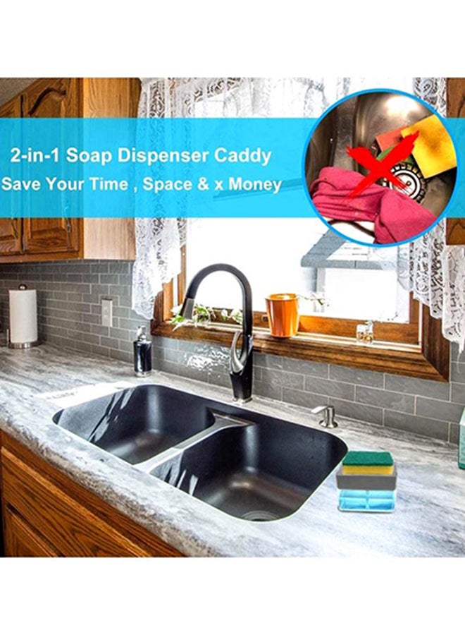 Generic - 2-In-1 Soap Pump And Sponge Caddy Detergent Dispenser Holder Multicolour -cm - Image 1