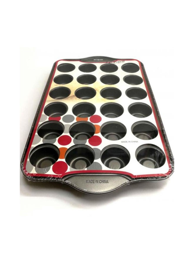 يونيفرس صينية قوالب خبز مكونة من 24 تجويف فضي/ أحمر/أسود 42x27سم - Image 2