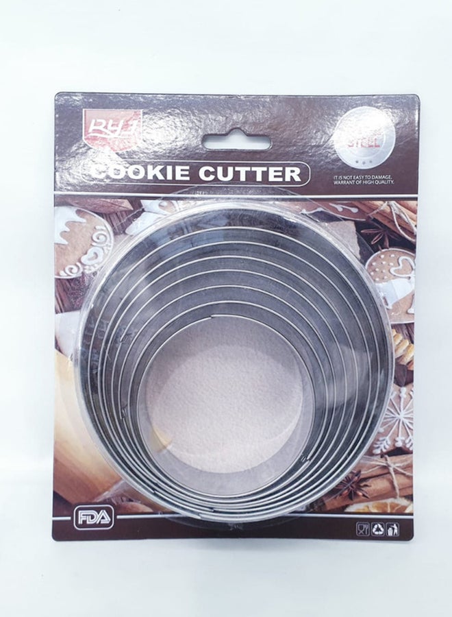يونيفرس قطاعة كوكيز معدنية مستديرة فضي 11.5,11,10,9,8.7,8,7.5,6.5 X 3سم - Image 2