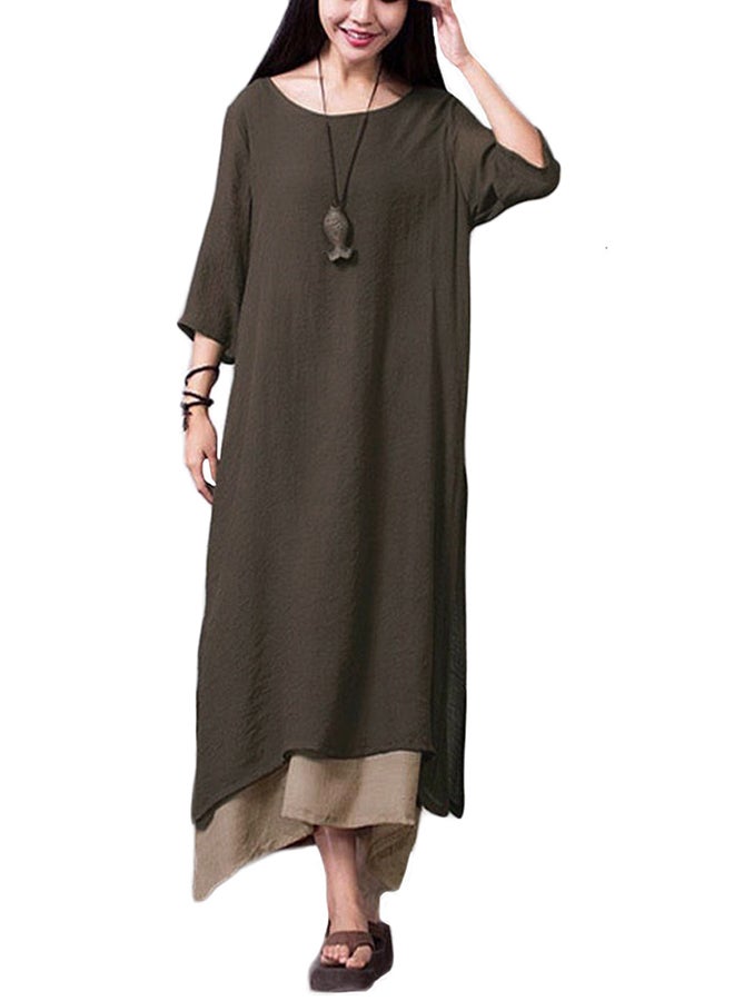 Double Layer Dress Coffee - Image 3
