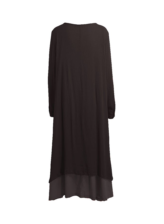 فستان بوهو سادة أسود - Image 3