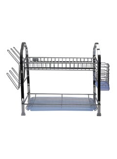 Royalford 2-Layer Stainless Steel Wall Hanging Dish Rack Silver 54x25.2x37.8cm  - Image 4