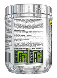 ماسل تيك مكمل غذائي كرييتور كرييشن HCL قبل التمرين - بنكهة الفواكه - 120 حصة  - Image 3