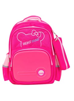 Generic Kids Pencil Case Attached Pattern Backpack 17.7 Inches Pink/White/Blue  - Image 1