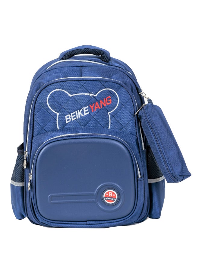 Kids Pencil Case Attached Pattern Backpack 17.7 Inches Blue/White/Red  - Image 1