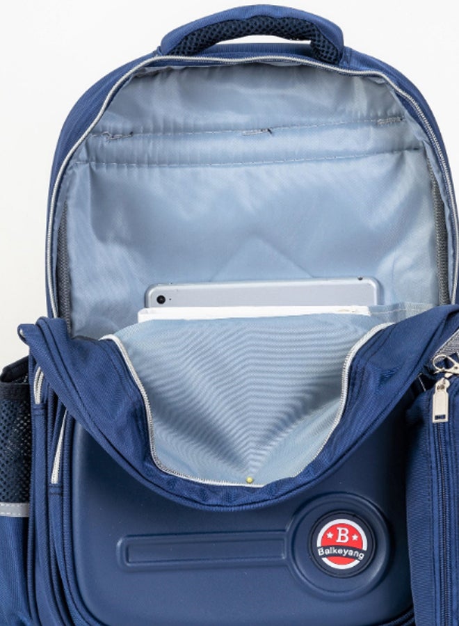 Kids Pencil Case Attached Pattern Backpack 17.7 Inches Blue/White/Red  - Image 4