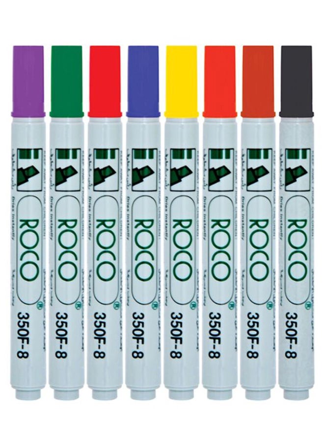 روكو طقم أقلام ماركر دائمة برأس مشطوف مكون من 8 قطع متعدد الألوان - Image 1