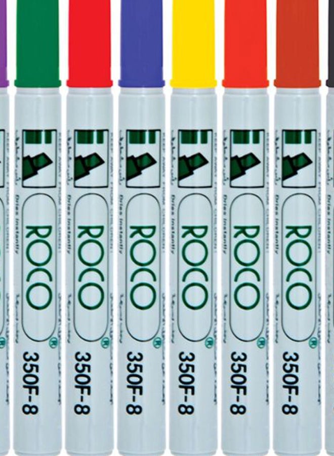 روكو طقم أقلام ماركر دائمة برأس مشطوف مكون من 8 قطع متعدد الألوان - Image 2