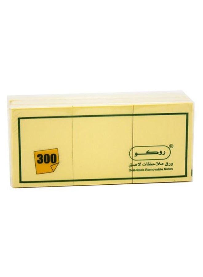 ROCO 300-Piece Self Adhesive Stick Notes Yellow - Image 1