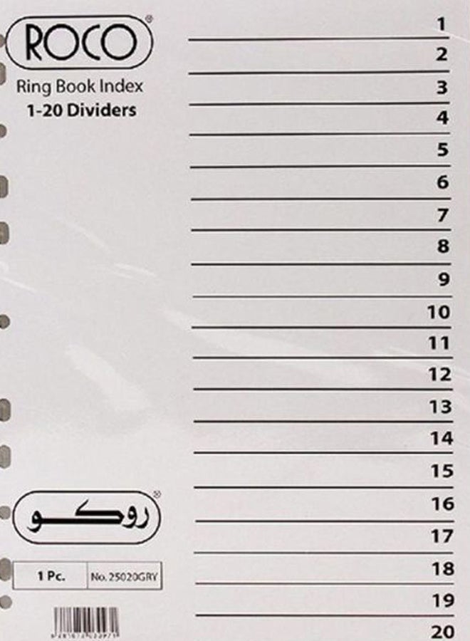 روكو فواصل فهرسة للكتب بحلقة مقاس A4 أوف وايت/أسود - Image 2