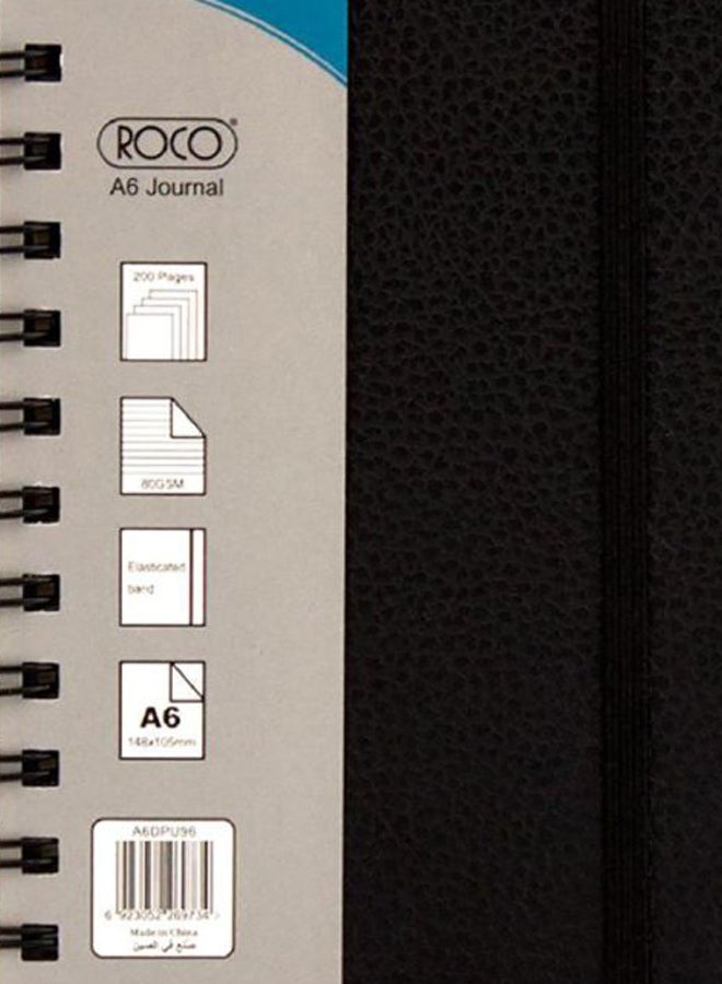 ROCO A6 Spiral Bound Lined Journal Black/Beige/Blue - Image 2