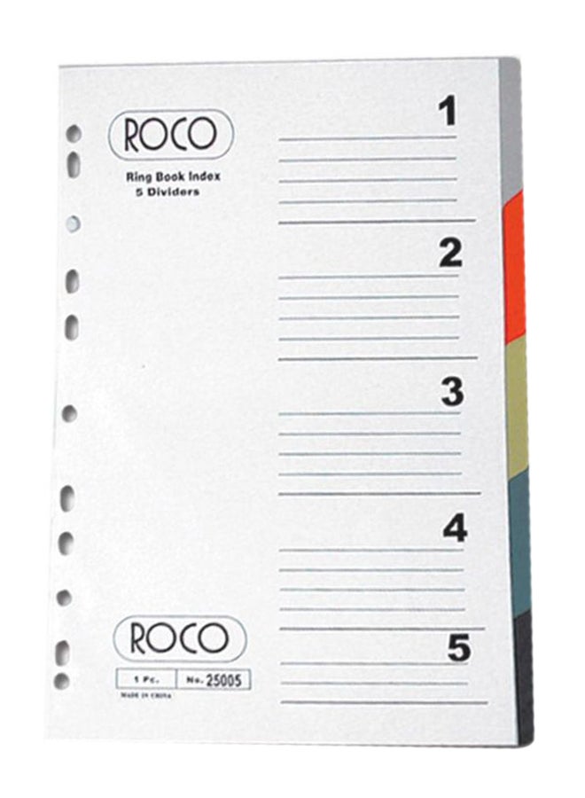 روكو فواصل فهرسة للكتب بحلقة مقاس A4 متعدد الألوان - Image 1