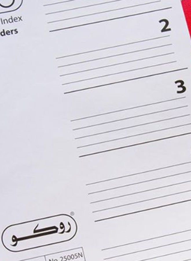 روكو فواصل فهرسة للكتب بحلقة مقاس A4 متعدد الألوان - Image 2