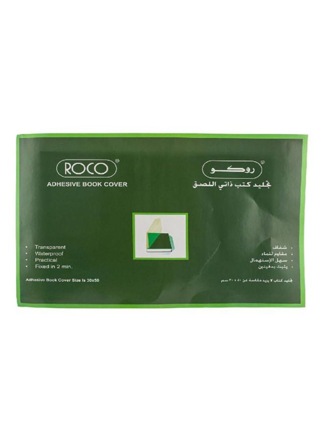 ROCO Waterproof Adhesive Book Cover Green/White - Image 1