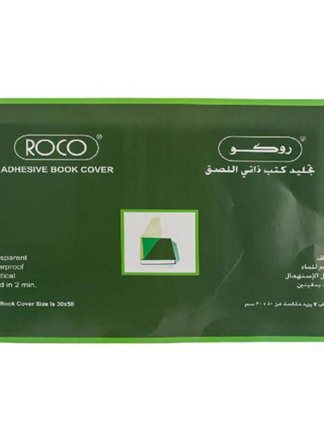 ROCO Waterproof Adhesive Book Cover Green/White - Image 2