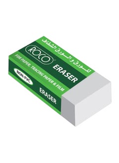 Rectangular Non-Dust Eraser White/Green
