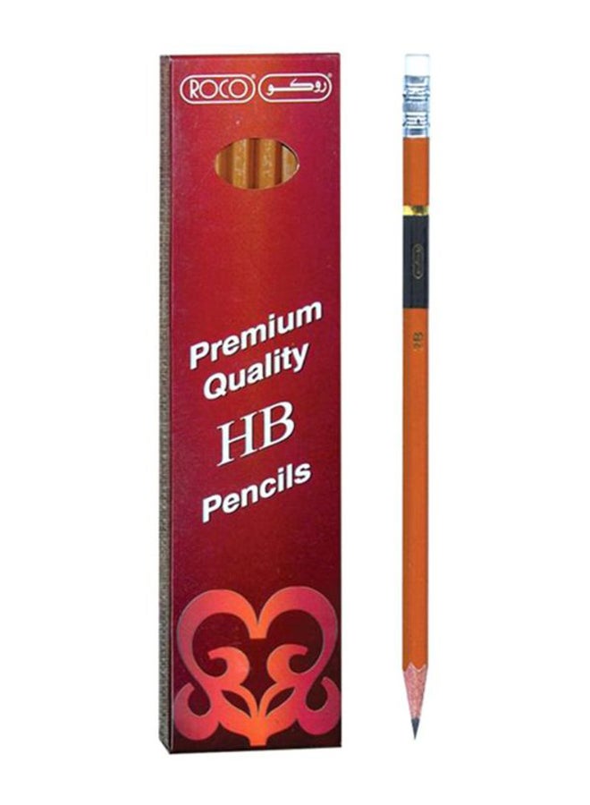 روكو مجموعة أقلام HB من الخشب الطبيعي مزودة بممحاة من 12 قطعة بني/أسود/فضي - Image 2