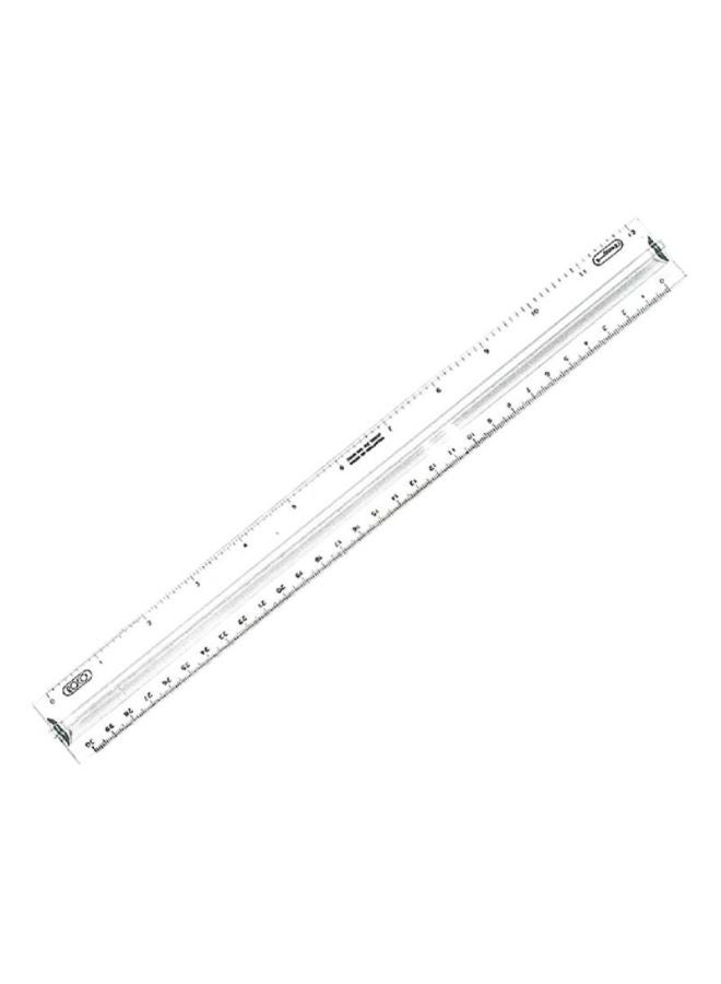 روكو مسطرة بتصميم مانع للانزلاق وبحافة مائلة شفاف/ أسود - Image 1