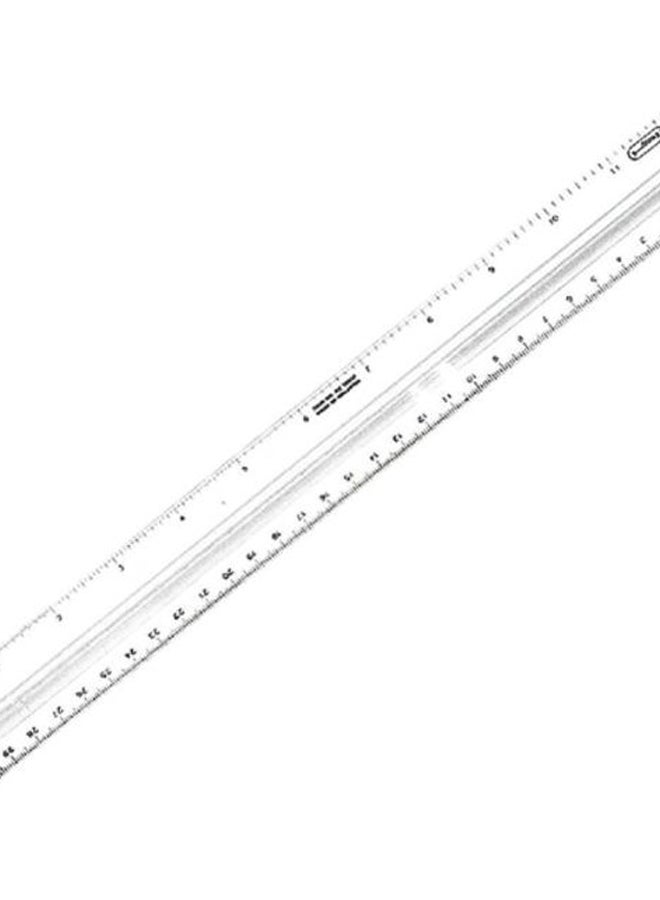 روكو مسطرة بتصميم مانع للانزلاق وبحافة مائلة شفاف/ أسود - Image 2