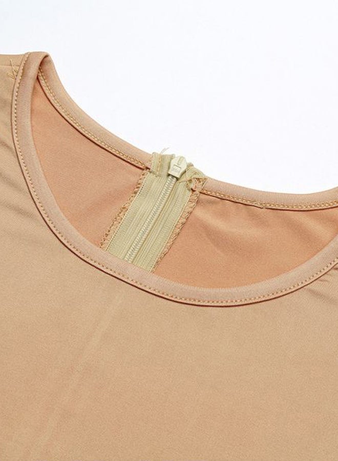 Generic - Slim Fit Midi Dress Khaki - Image 1