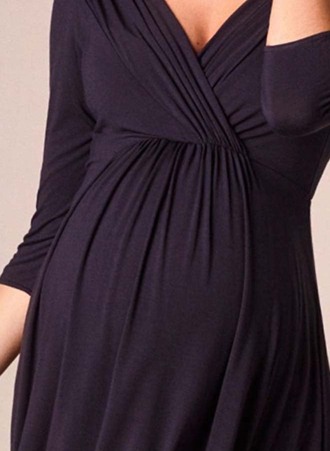 V-Neck Maternity Dress Black - Image 3