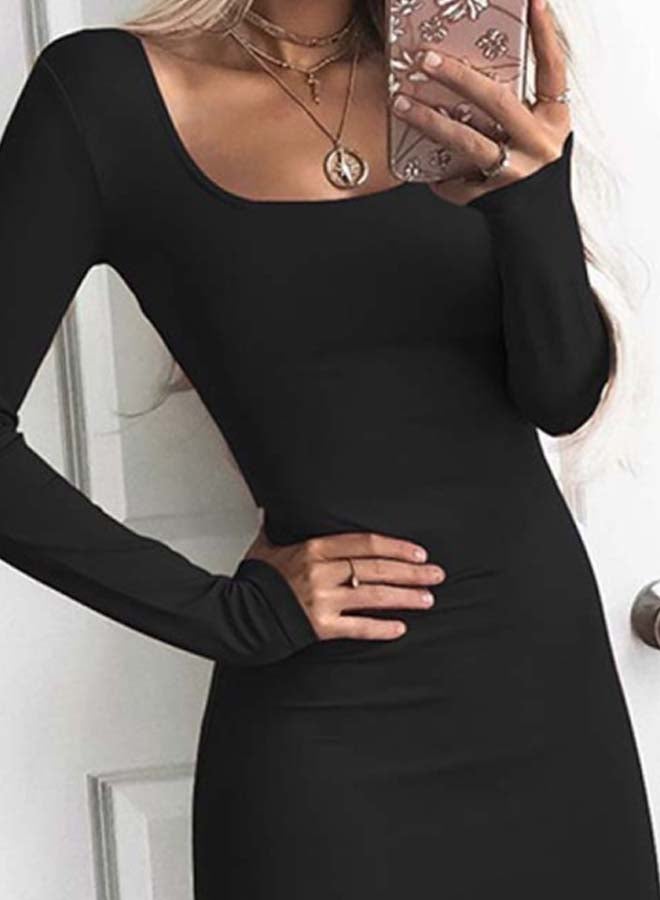 Mini Bodycon Dress Black - Image 3