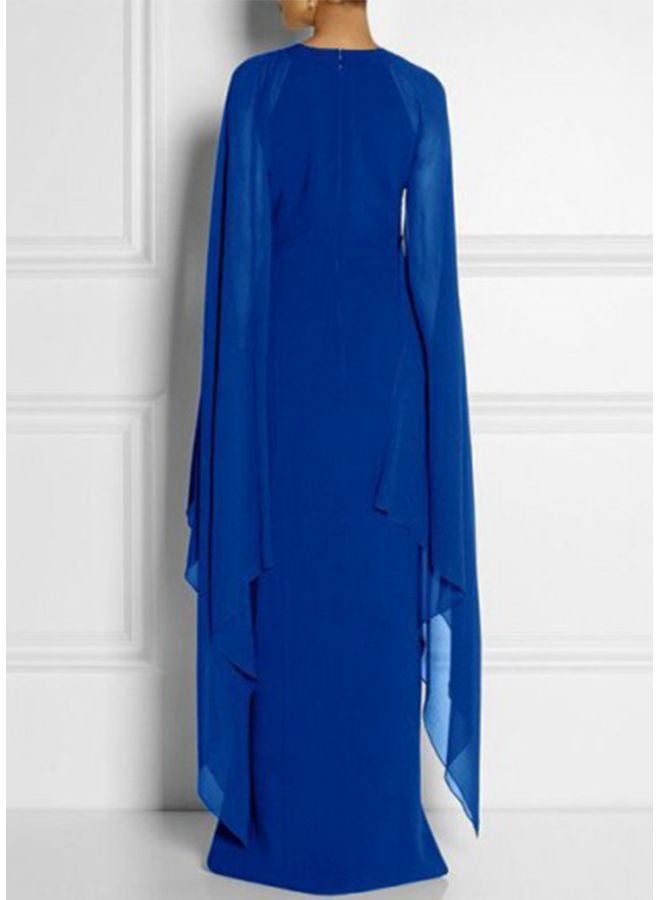 Trendy Placket Solid Shawl Tankinis Dress Blue - Image 2