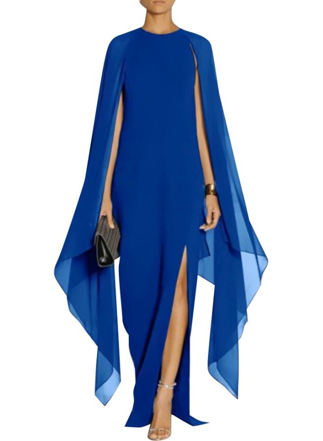 Trendy Placket Solid Shawl Tankinis Dress Blue - Image 1