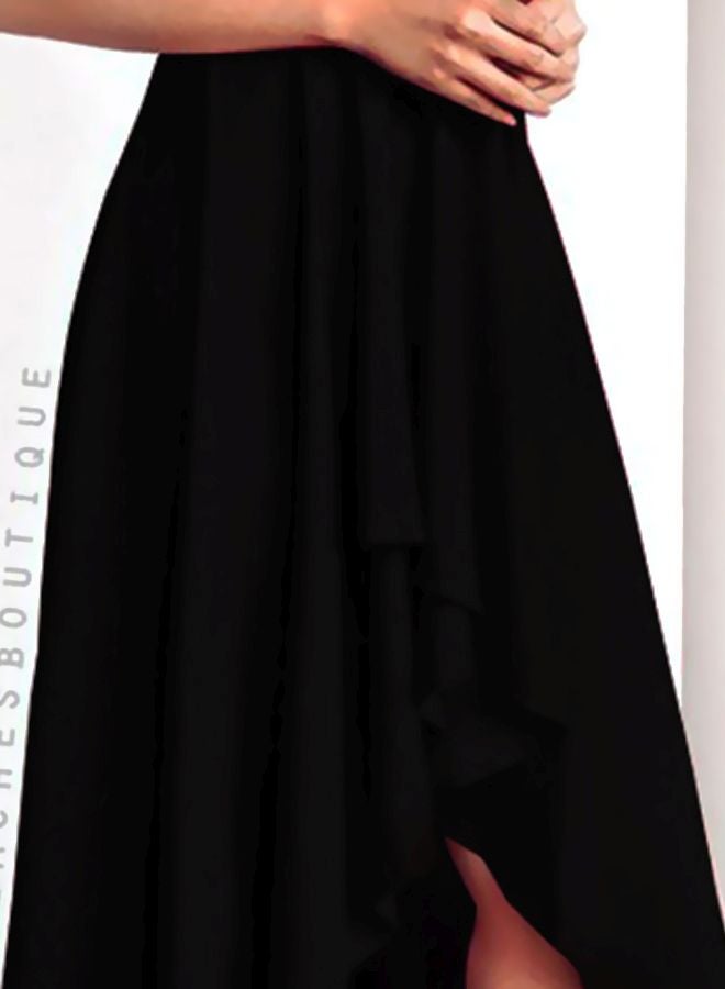Plunge Neck Sling Dress Black  - Image 3