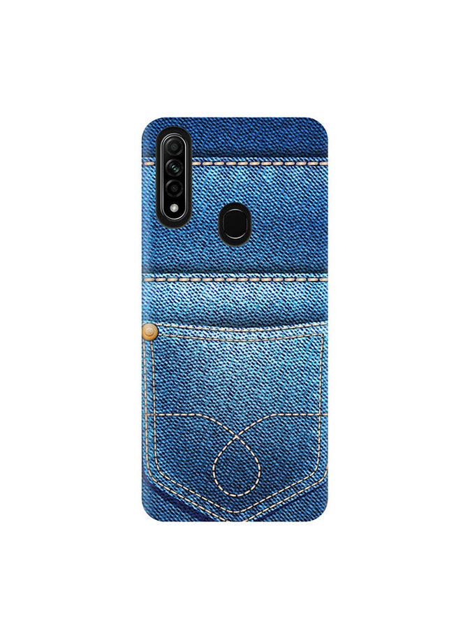 إيه إم سي ديزاين غطاء حماية واقي بتصميم جينز لهاتف أوبو A31 أزرق - Image 2