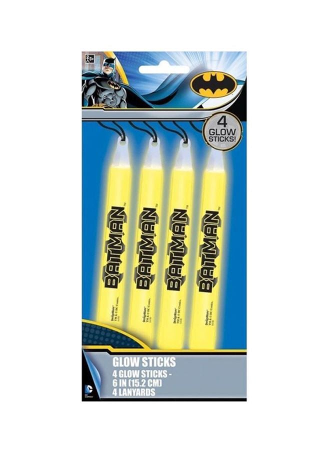 أمسكان مجموعة عصي مضيئة بطبعة كلمة "Batman"، من 4 قطع 6بوصة - Image 2