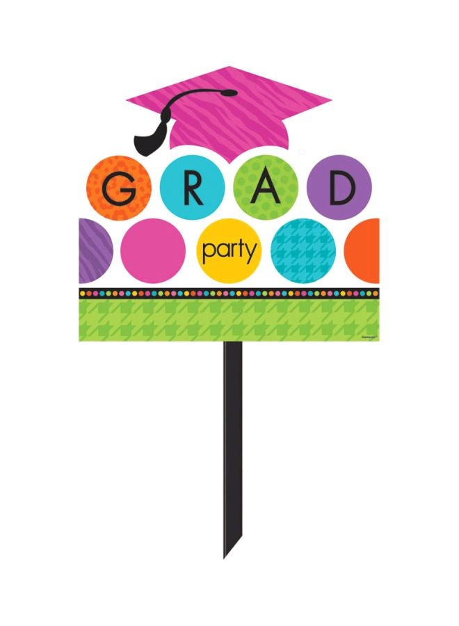 أمسكان لافتة ترحيب ملونة للحديقة لحفلات التخرج