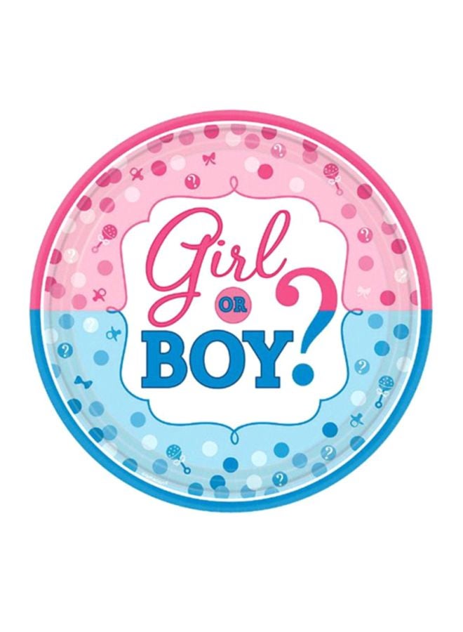 أمسكان مجموعة أطباق ورقية مزينة بطبعات مكونة من 8 قطع 10.25بوصة