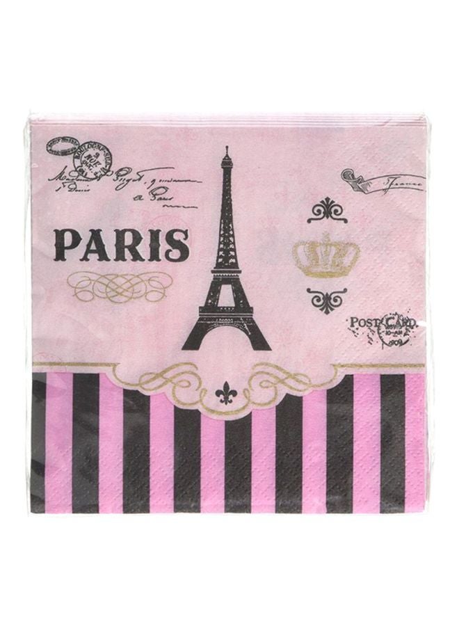 Amscan 16-Piece A Day In Paris Beverage Tissues 25cm Tableware Party Supplies 25cm - Image 1
