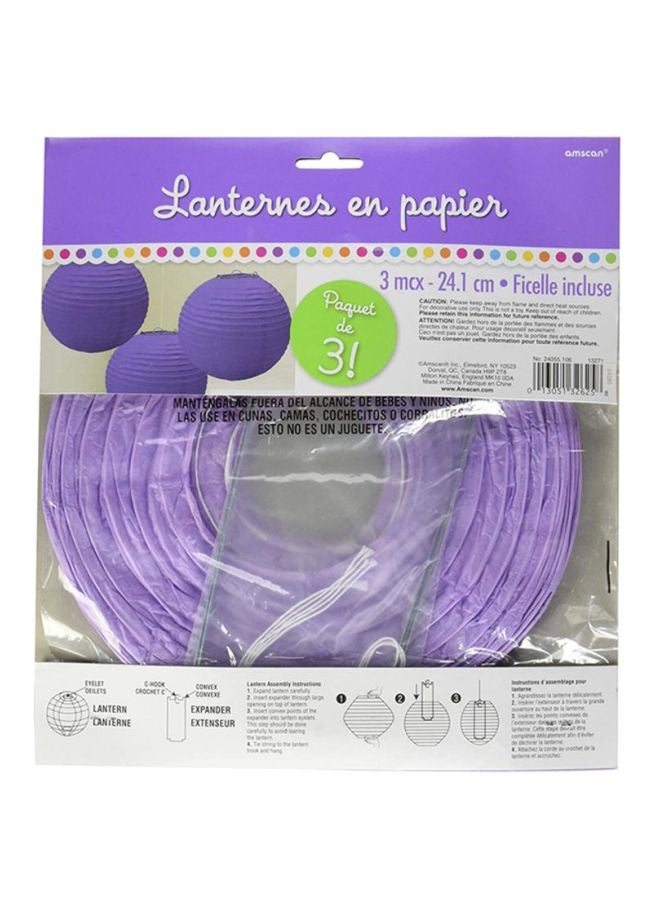 Amscan 3-Piece Decorative Lanterns 9.5inch Party Decorations Party Supplies 9.5inch - Image 2