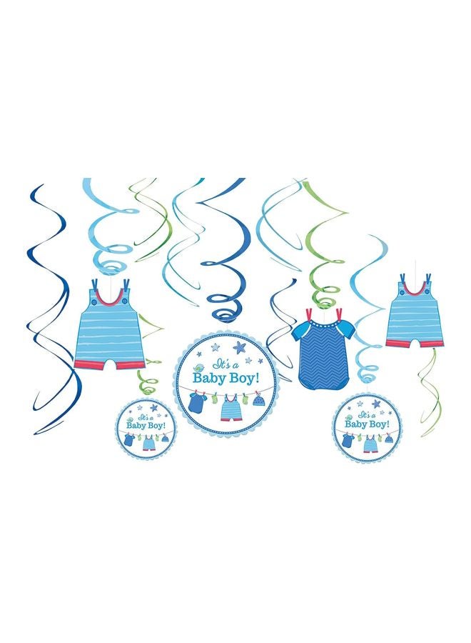 أمسكان مجموعة لافتات شاور ويذ لوف لحفلات الأطفال الذكور، من 12 قطعة - Image 1