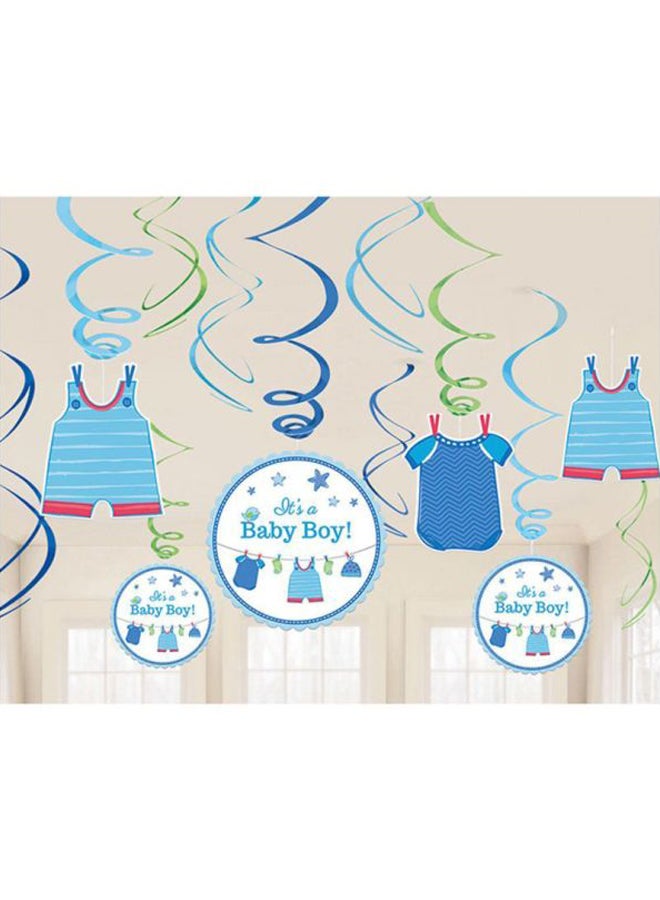 أمسكان مجموعة لافتات شاور ويذ لوف لحفلات الأطفال الذكور، من 12 قطعة - Image 2