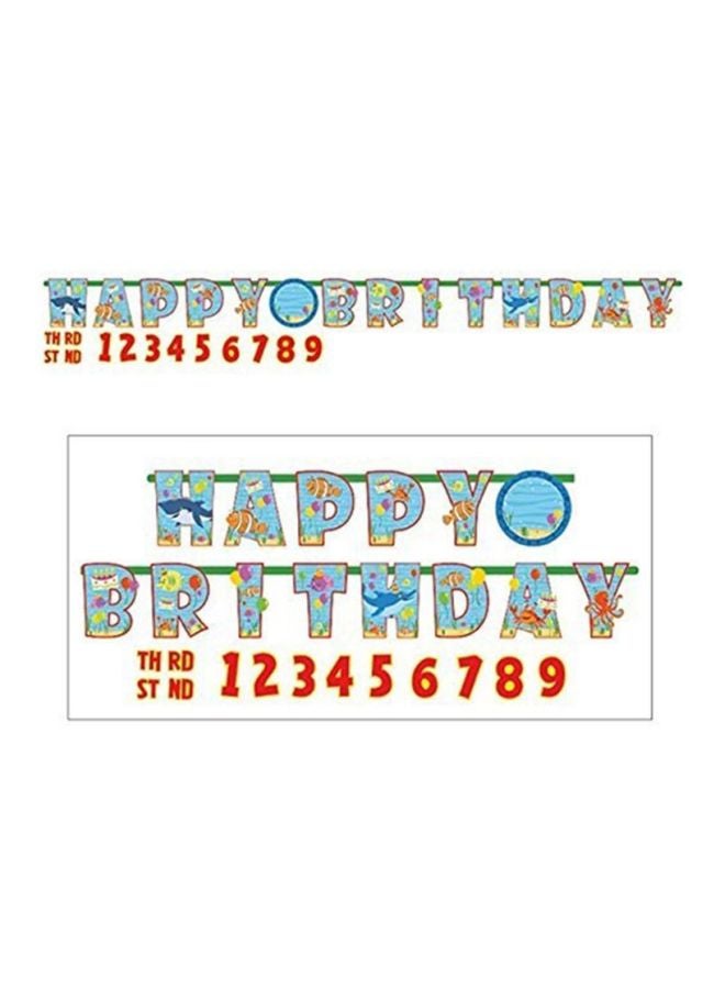 أمسكان راية بشعار Happy Birthday مع رقم العمر - Image 2