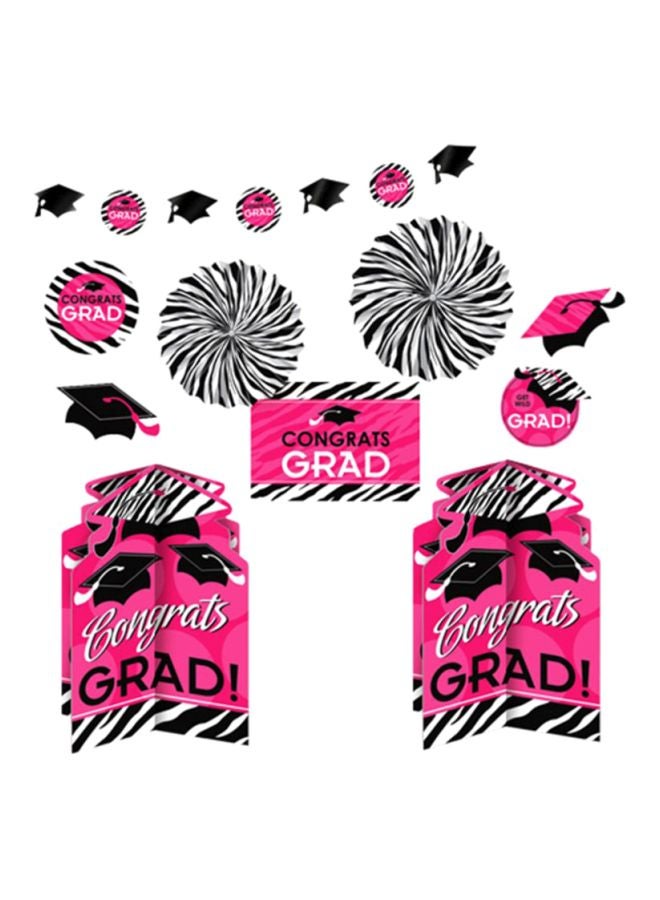 أمسكان مجموعة زينة التخرج باللون الوردي والأسود