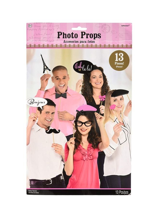 Amscan 13-Piece A Day In Paris Photo Props Kit 14 x 8.5 x 0.3inch - Image 3