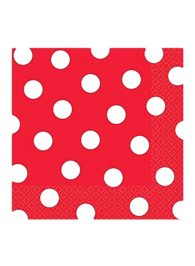 أمسكان مجموعة فوط المائدة لحفلة الغداء بتصميم منقط مكونة من 16 قطعة