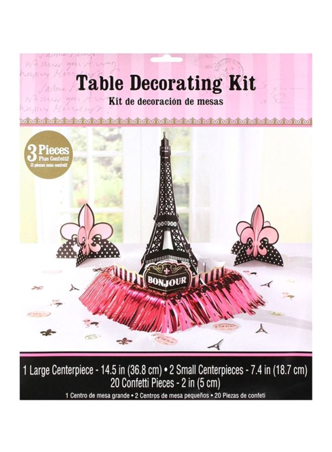 أمسكان طقم تزيين طاولة بتصميم برج إيفل في باريس من 3 قطع 1xLarge Centrepiece 36.8, 2xSmall Centerpiece 18.7, 20xConfetti 5سم - Image 1