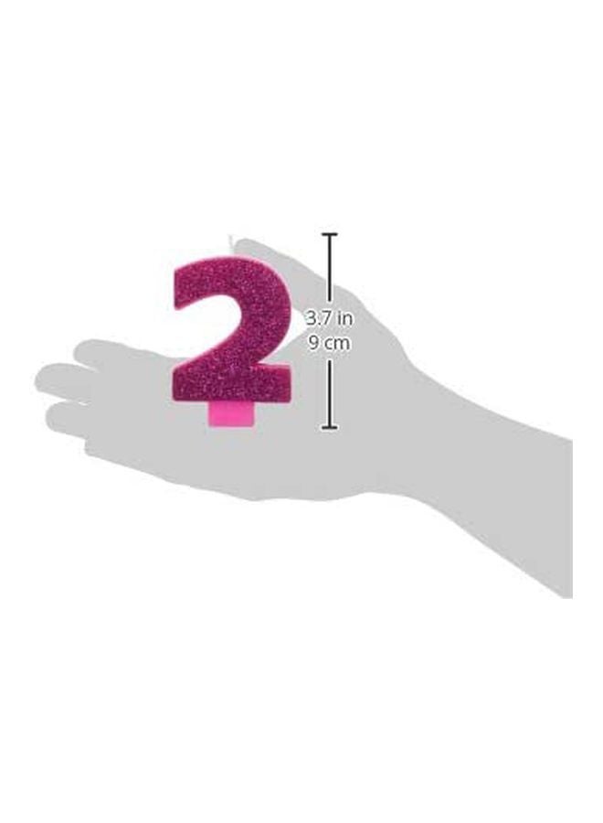 أمسكان شمعة عيد ميلاد لامعة على شكل رقم 2 3.1بوصة - Image 2