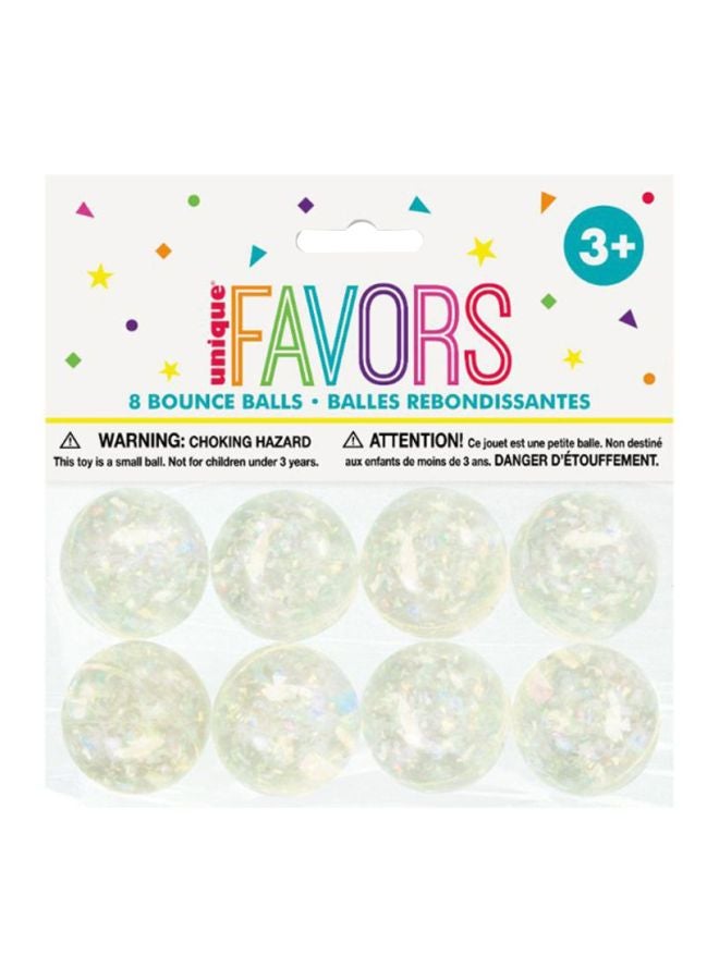 Unique Pack Of 8 Iridescent Bouncy Balls