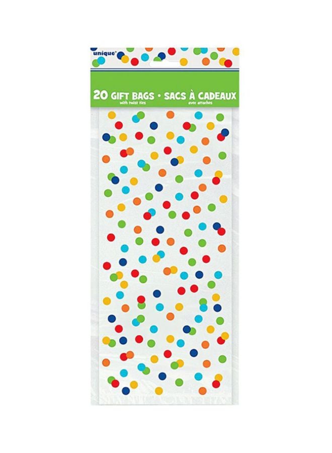 Unique 20-Piece Polka Dot Gift Bag Set 13.5x0.1x35cm - Image 1
