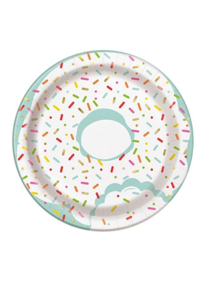 مجموعة مكونة من 8 قطع من أطباق للحفلات بتصميم دونات طراز 72584 7بوصة