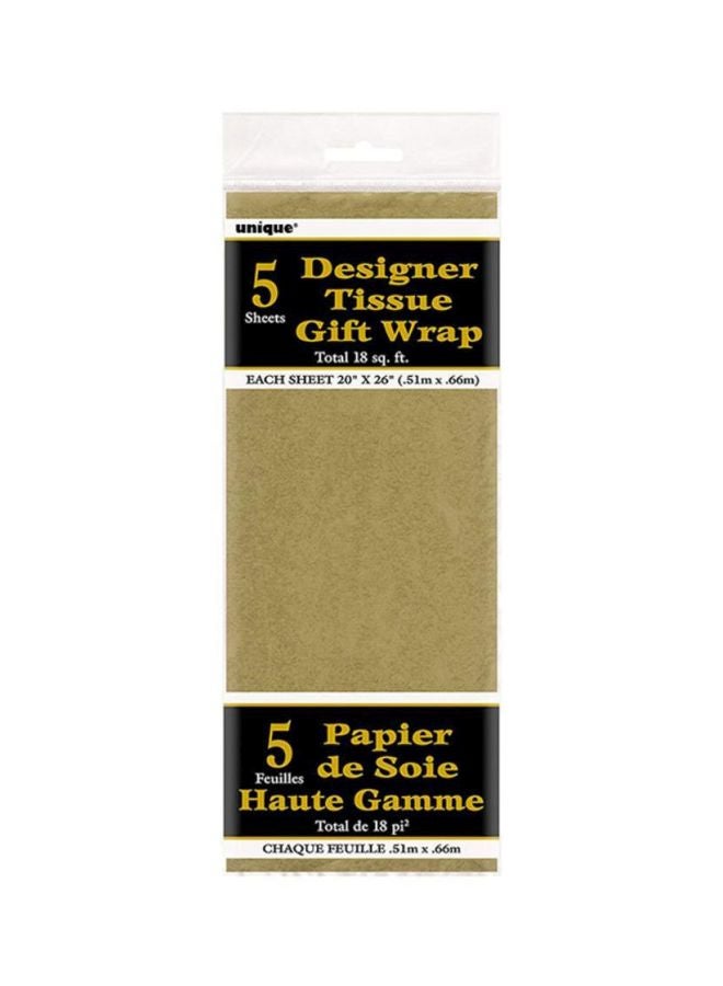 Unique Pack Of 5 Designer Tissue Gift Wraps 20x20inch  - Image 2